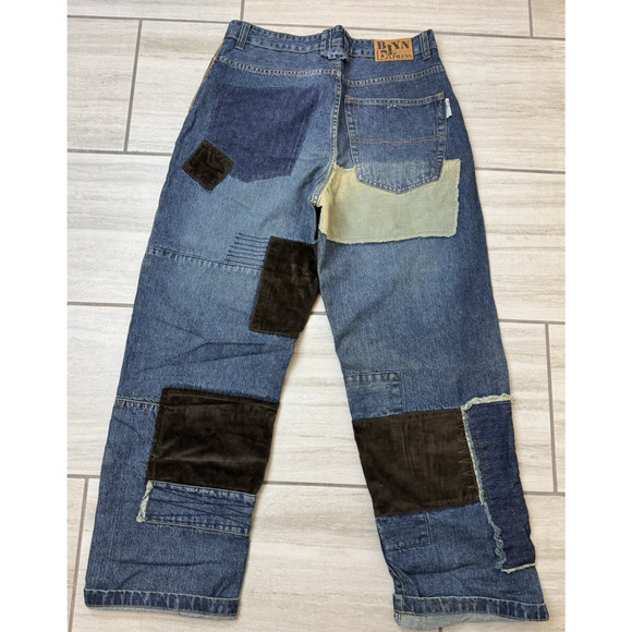 Bklyn XPress Brooklyn Express Jeans Men Sz 36x34 Y2K Baggy Hip Hop Grunge Patch - Picture 3 of 8